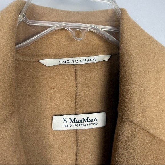 Max Mara S Wool Belted Wrap Patch Pocket Coat - Picture 5 of 8